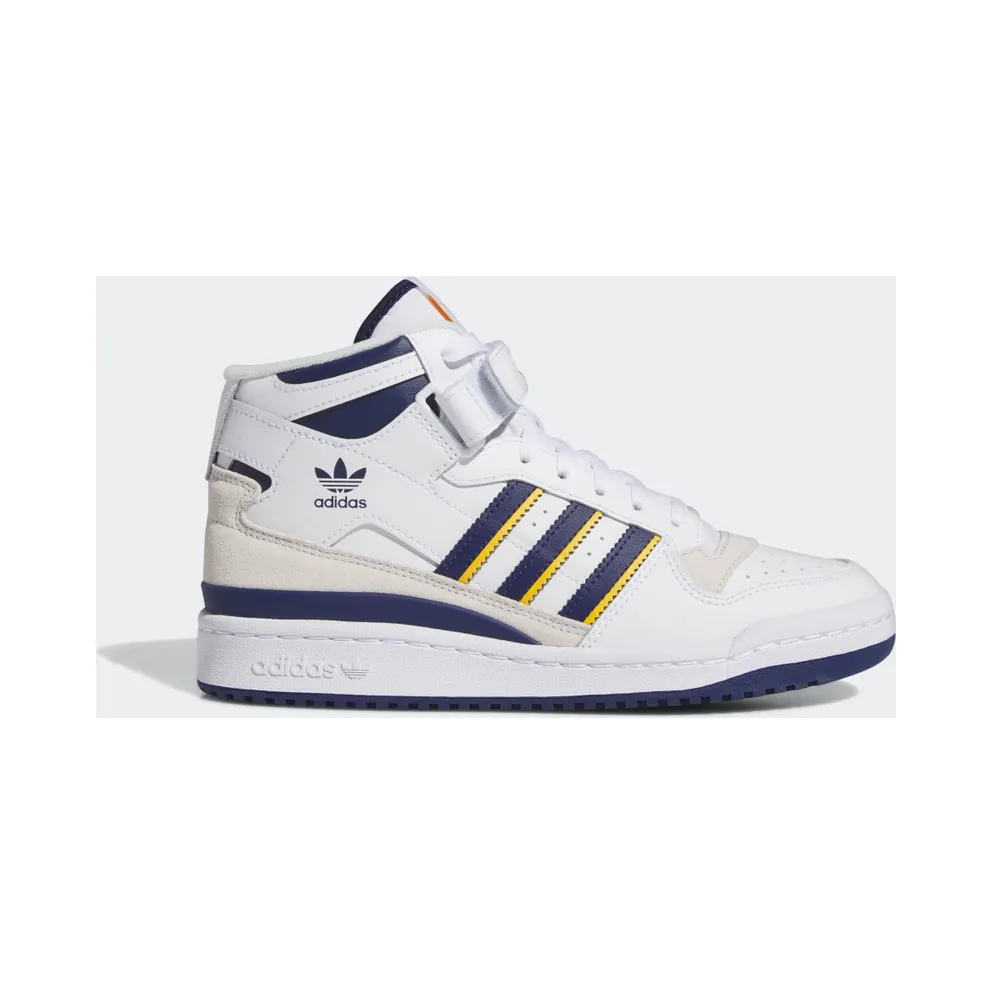 adidas Forum Mid Schuh Cloud White / Dark Blue / Crew Yellow (IE7416)