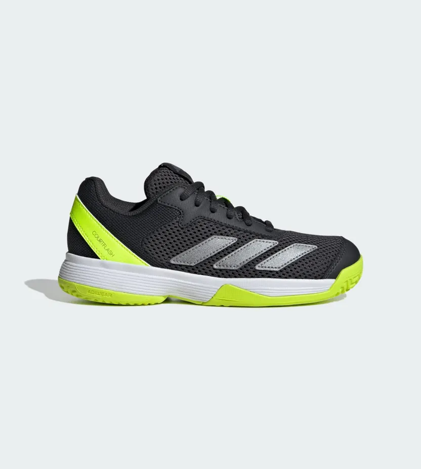 Adidas Courtflash Tennis Kids Carbon / Iron Metallic / Lucid Lemon (JI2449)