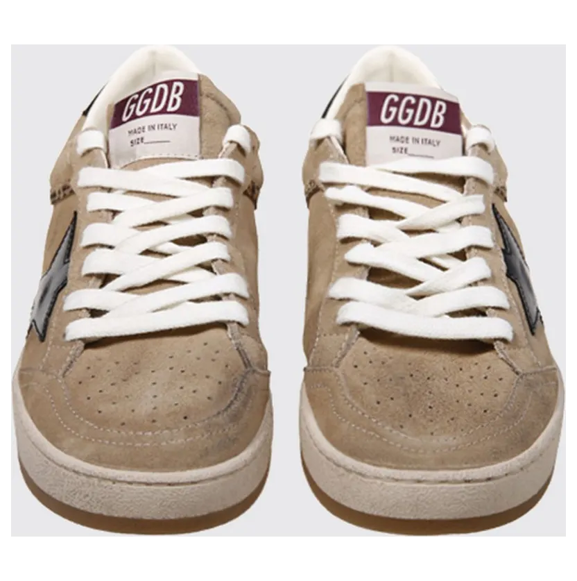 Golden goose Ball Star Sneakers in Leather and Suede with Distressed Effect Beige (GWF00117F00870415981)