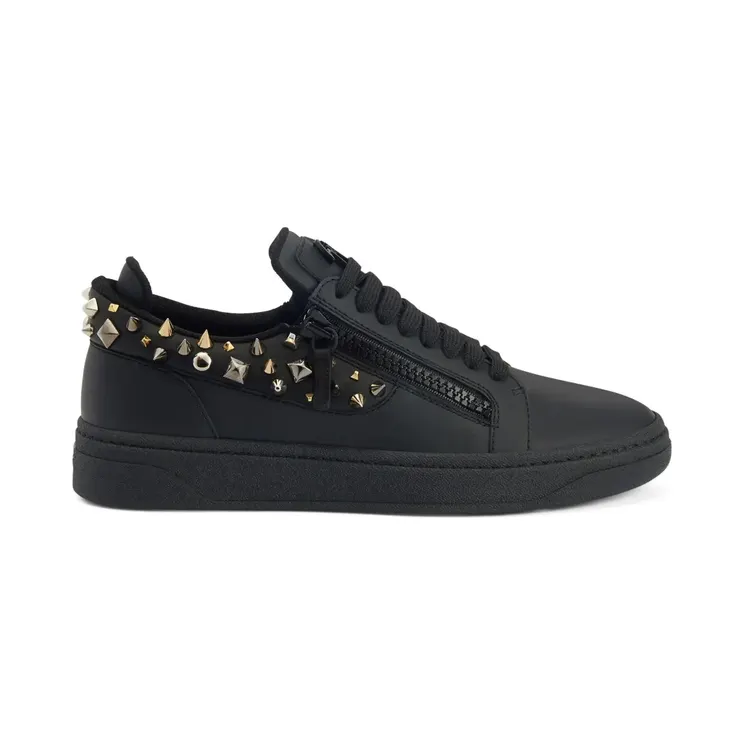 Giuseppe Zanotti GZ94 low-top met studs en dubbele rits “Black” (RU30024001)