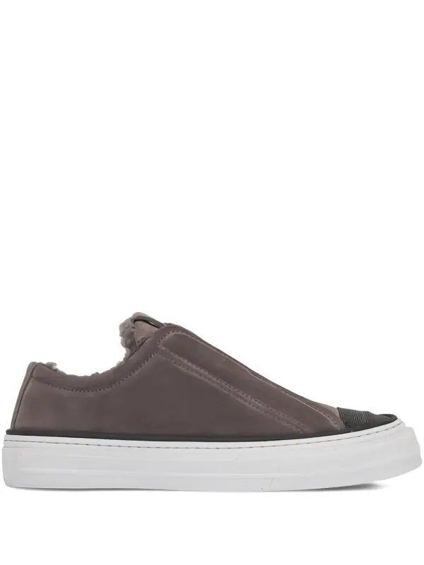 Brunello Cucinelli Sneakers mit Shearling-Besatz – Braun (MZSFG3096C8212)