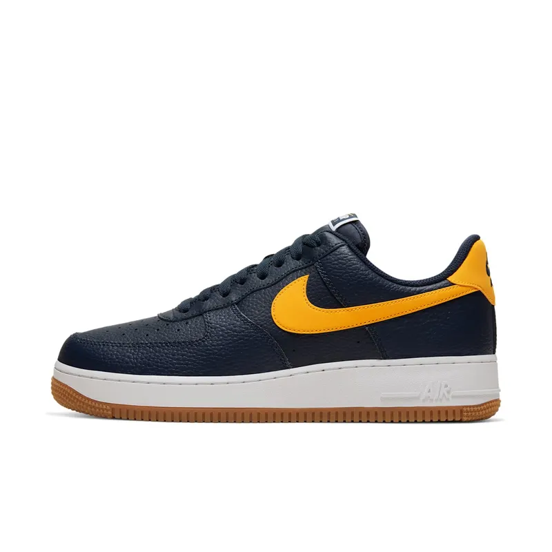 Nike Air Force 1 Low Michigan Obsidian/White-Gum Medium Brown-University Gold (CI0057-400)