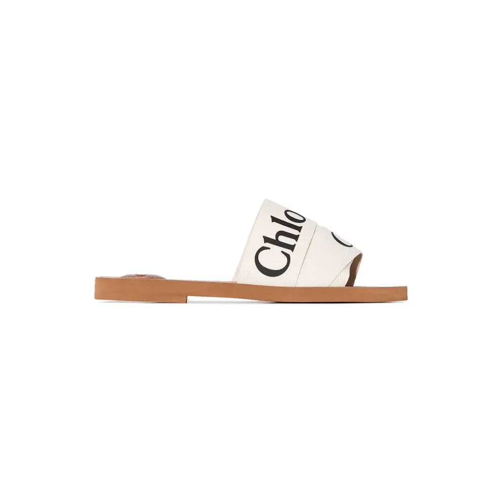 Chloé Woody Open-Toe Sandals White (CHC22U188Z3 101)