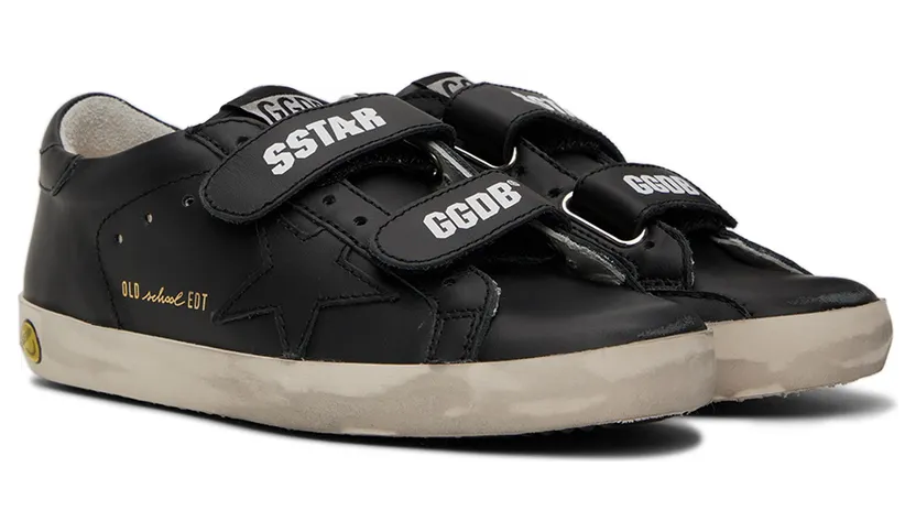 Golden Goose Kids Black Old School Velcro Sneakers (GYF00111.F000419.90100) (4)
