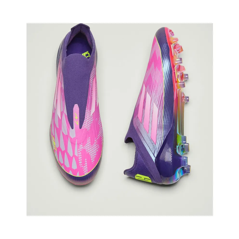 adidas F50 Elite Lamine Yamal Laceless Firm Ground Boots “Purple / Cloud White / Lucid Lemon” (JS0560)