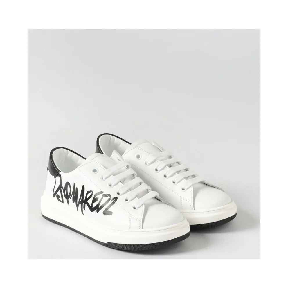 Dsquared2 Boy’s Low-Top Calfskin with Printed Logo White (8277002)