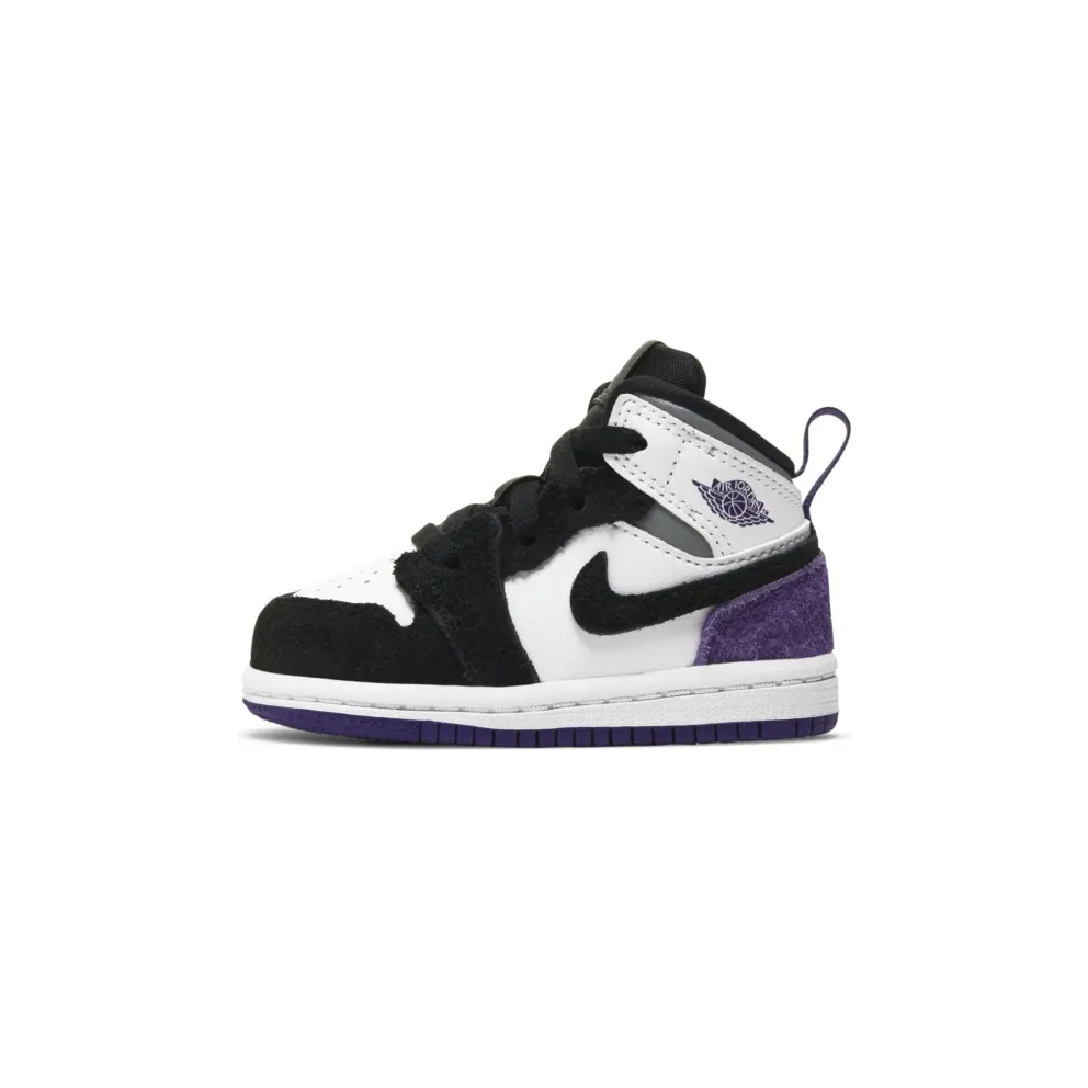 Jordan 1 Mid SE Purple (TD) White/Black-Light Solar Flare Heather-Varsity Purple (BQ6933-105)
