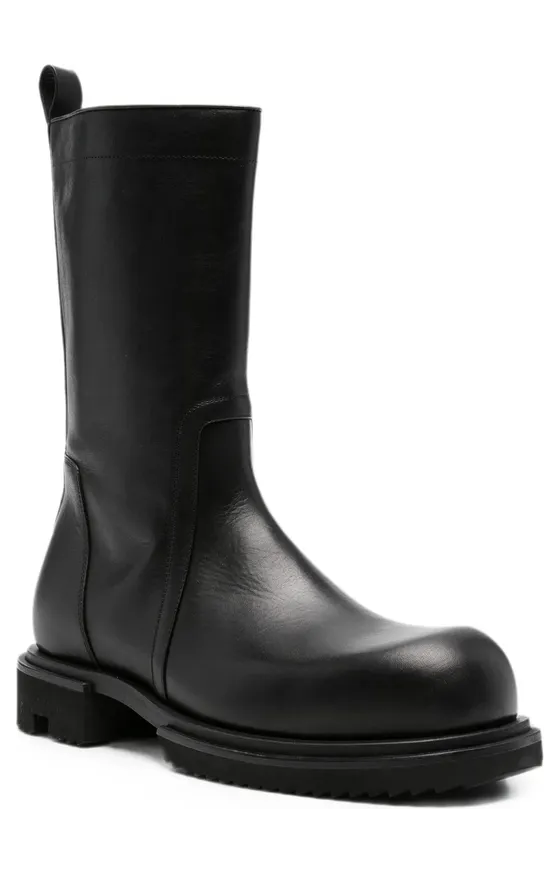 Rick Owens Side-zip Leather “Black” (RU02F4826 LOO 09) (4)