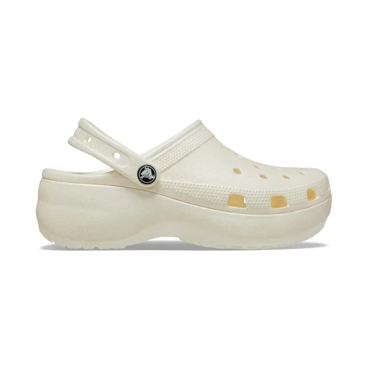 Crocs Classic Platform Glitter Clog Chalk (207241-0WV)