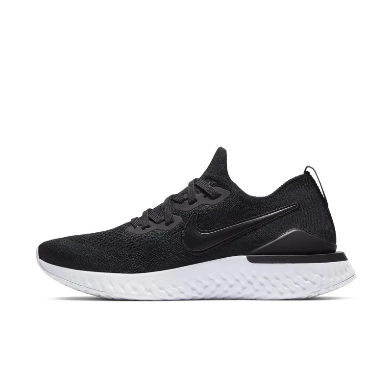 Nike Epic React Flyknit 2 Black White (W) Black/Black-Gunsmoke (BQ8927-002)