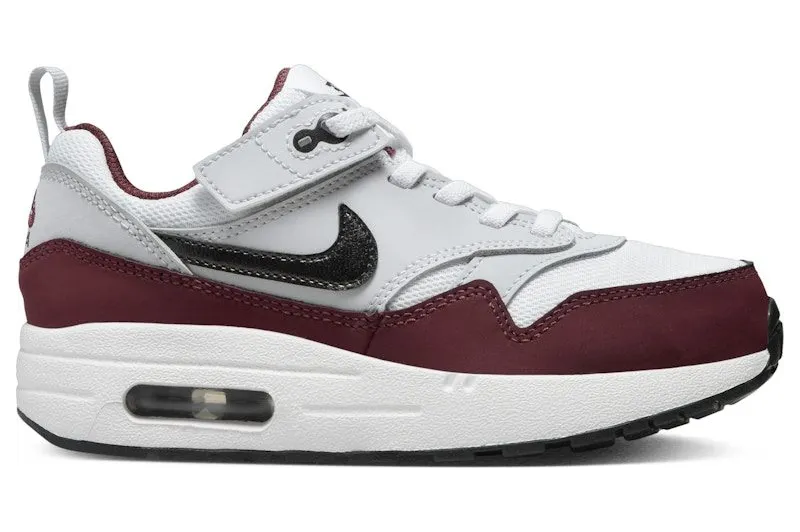 Nike Air Max 1 EasyOn White Dark Team Red Heather Pure Platinum Black (DZ3308-111)