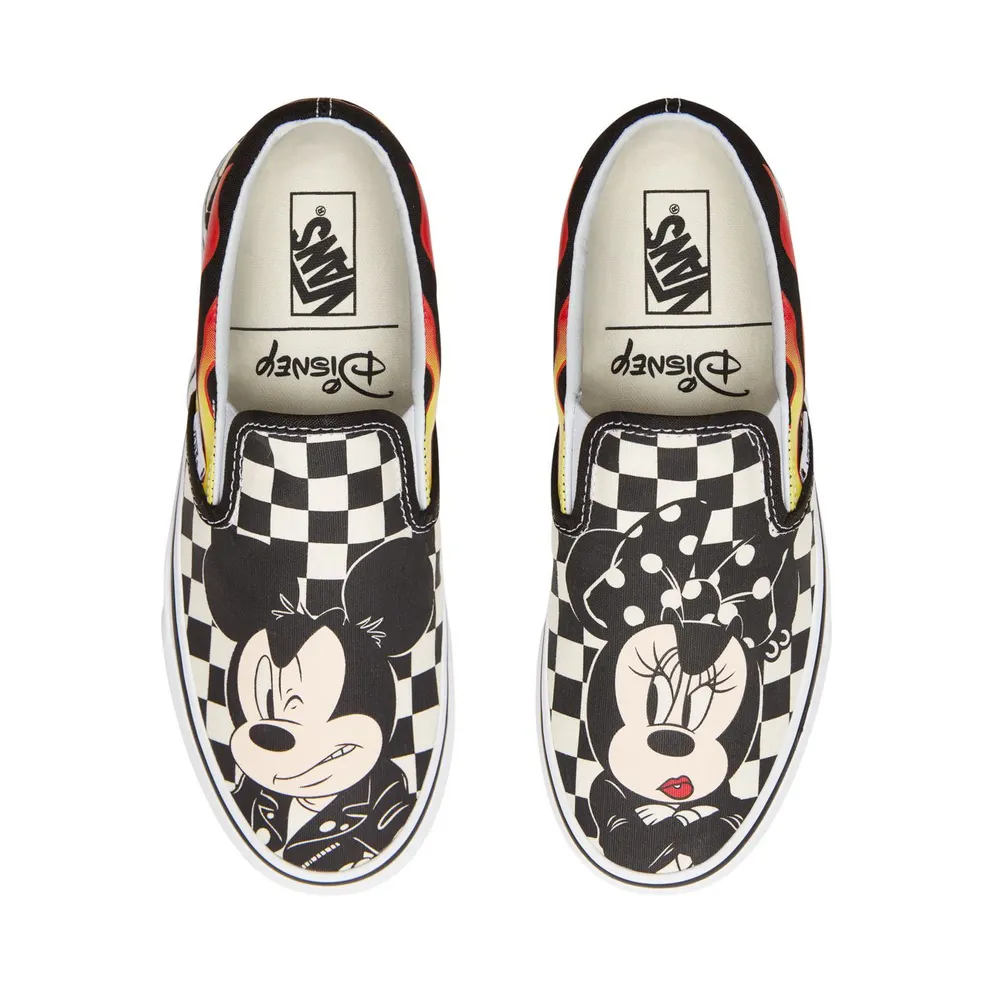 Vans Slip-On Disney Mickey and Minnie (W) Mickey Mouse And Minnie Mouse/Checker Flame (VN0A38F7UJ4)