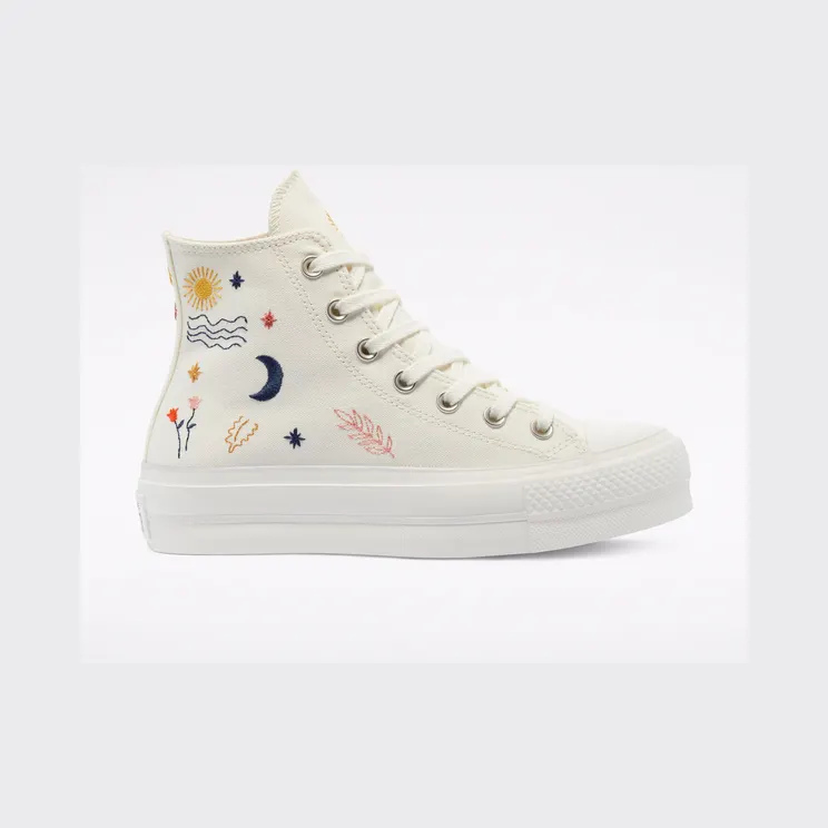 Converse It’s Okay To Wander Platform Chuck Taylor All Star High Top Egret/vintage White/black (571086C)