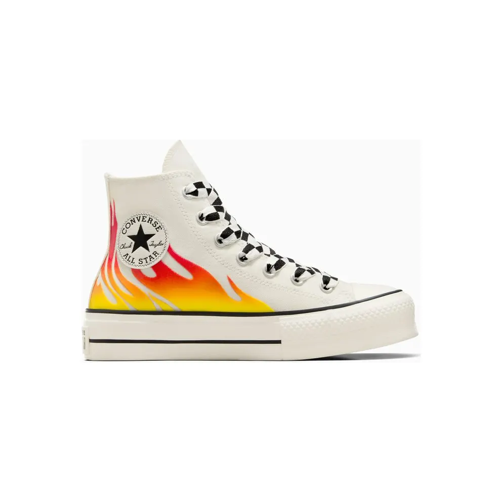 Converse Chuck Taylor All Star Lift Platform Flames Egret/enamel Red/Black – “White” (A07892C)