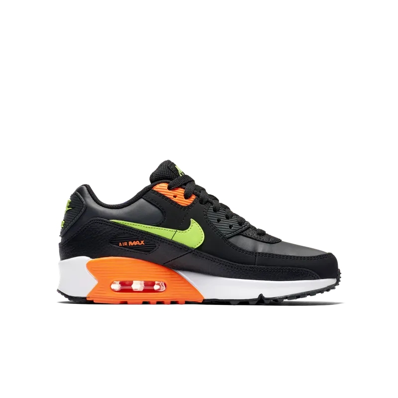 Nike Air Max 90 Black Total Orange Ghost Green (GS) Black/Total Orange-Dark Smoke Grey-Ghost Green (CV9643-001)