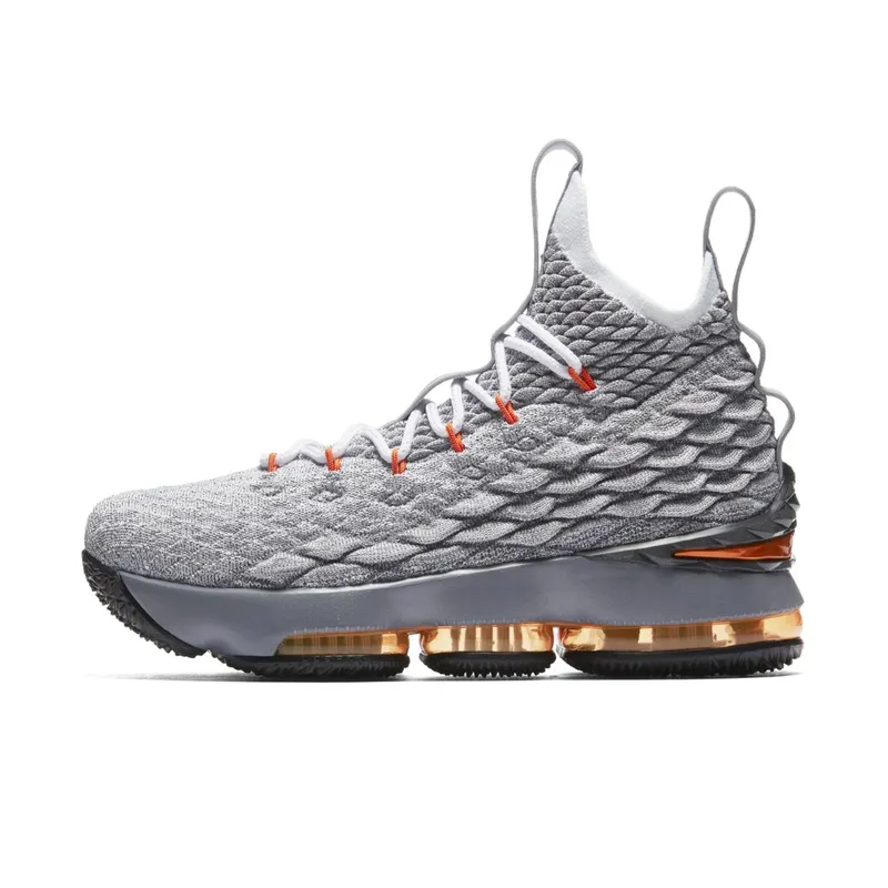 Nike LeBron 15 Safety Orange (GS) Dark Grey/Safety Orange-Wolf Grey-Black (922811-080)