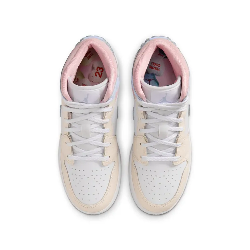 Air Jordan One Mid Half Blue / Pale Ivory / White (IB7057-403)