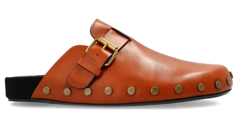 ISABEL MARANT Klompen met gespsluiting en studs – Bruin (ML0005FAC3A25S)