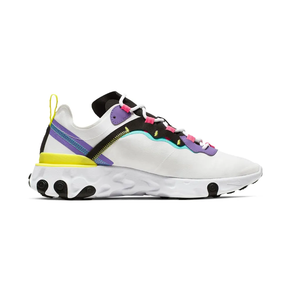 Nike React Element 55 White Psychic Purple Hyper Pink White/Black-Psychic Purple-Hyper Pink (CK0846-100)