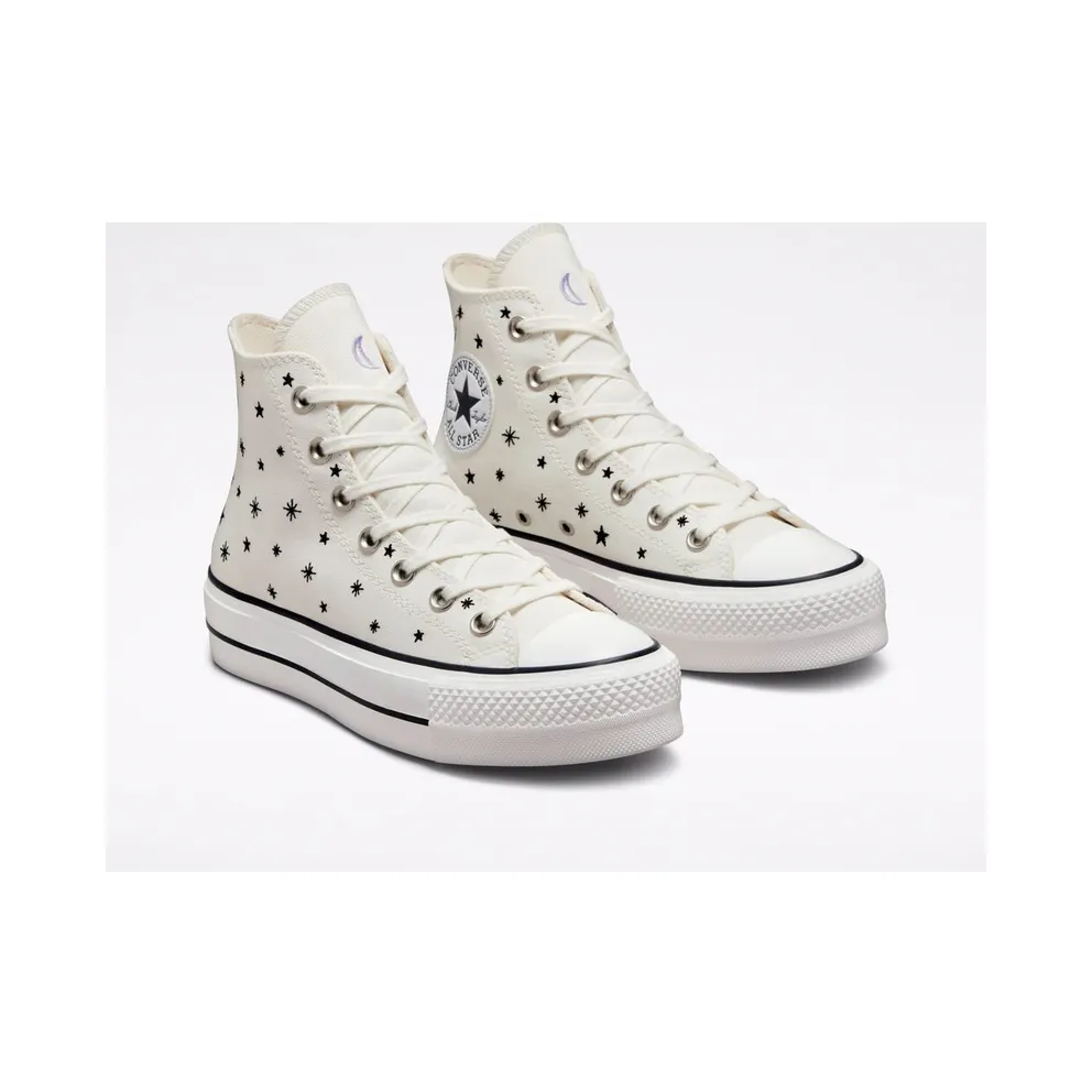 Converse Chuck Taylor All Star Lift Platform Embroidered Stars Egret/Black/moonstone Violet (A03724C)