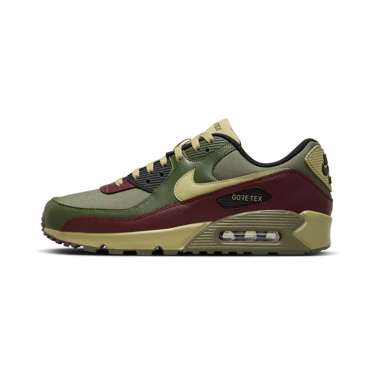 Nike Air Max 90 Gore-Tex “Medium Olive / Cargo Khaki / Burgundy Crush / Neutral Olive” (FD5810-200)