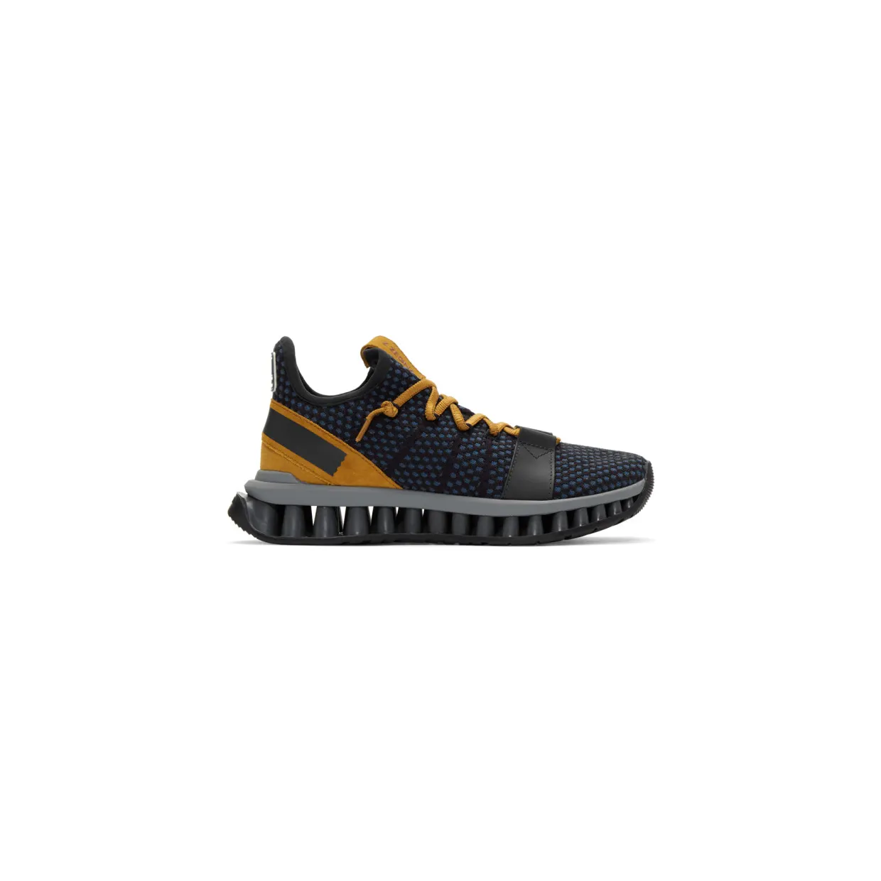 Z Zegna Navy and Tan TechMerino A-Maze Sneakers (LHTGS A4308X)