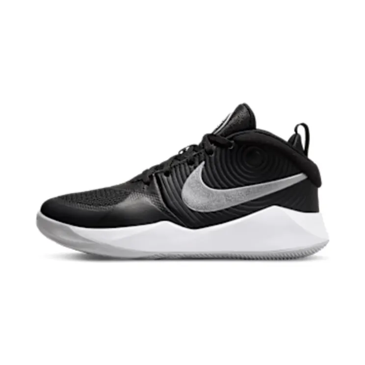 Nike Team Hustle D 9 “Black / Wolf Grey / White / Metallic Silver” (AQ4224-001)