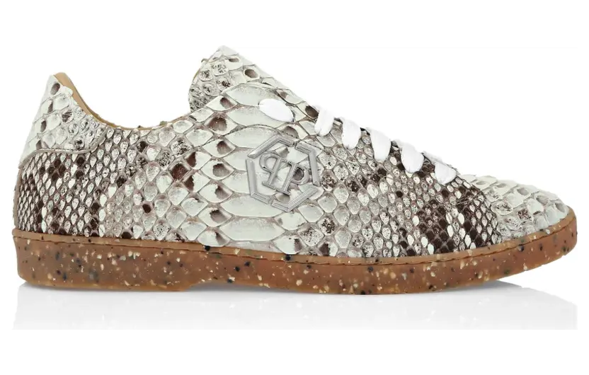 Philipp Plein Pythonleder-Sneakers “White” (SAESMSC3999PLE029P)