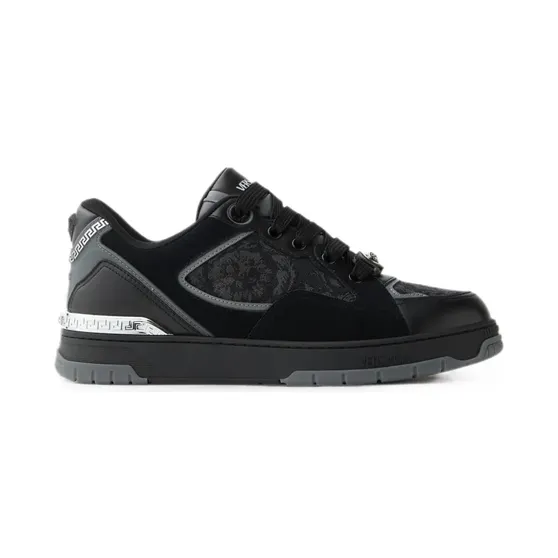 Versace Biggie Basket leren met jacquard “Black” (10256551A14764)
