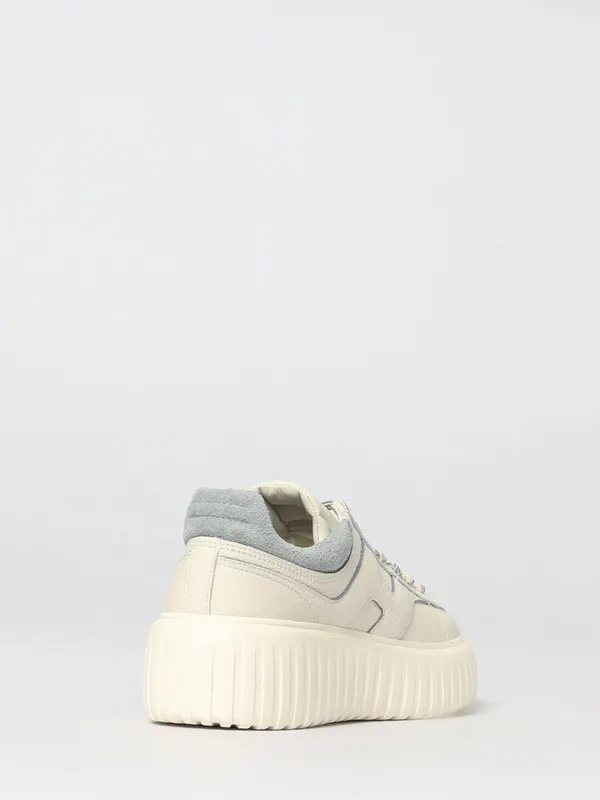 Hogan H-Stripes Hammered Leather Sneakers Gnawed Blue (HXW6450FE93UXI0RVJ) (2)
