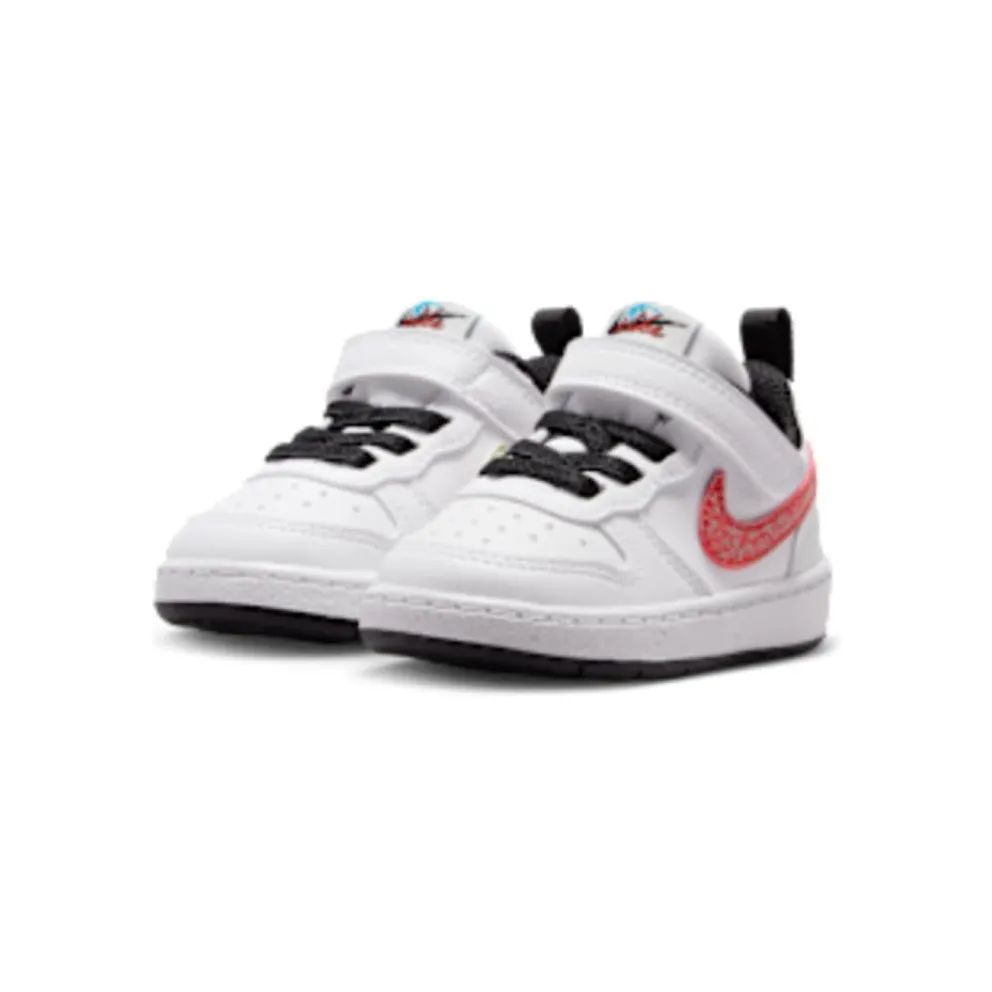 Nike Court Borough Mid 2 “White / Picante Red / Barely Volt / Current Blue” (IR1528-100)