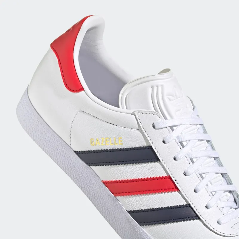 Adidas Gazelle White / Legend Ink / Collegiate Red (H06389)