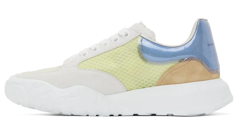 Alexander McQueen SSENSE Exclusive Off-White & Blue Court Trainer 3811 L./W/C./B./W/B. (662662W4QH2) (3)