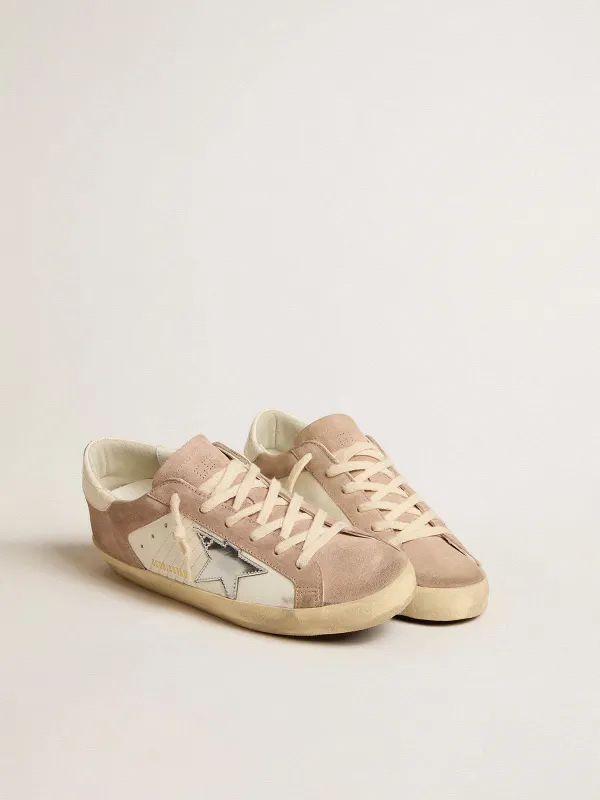 Golden Goose Women’S Super-Star Sneakers In Pink Suede With Silver Metallic Leather Star (GWF00103.F005370.11709) (2)