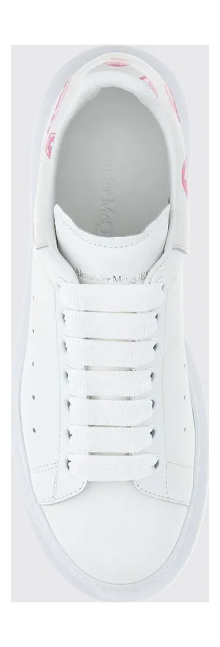 Mcqueen Oversize Sneakers in Calf Leather with Skull Print and Chunky Sole White (553770WIAKB9052) (2)