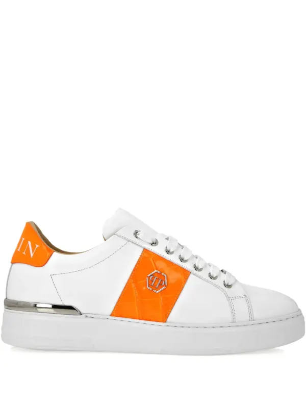 Philipp Plein Hexagon Sneakers mit Ledereinsatz – Weiß (FAESUSC0664PLE010N)