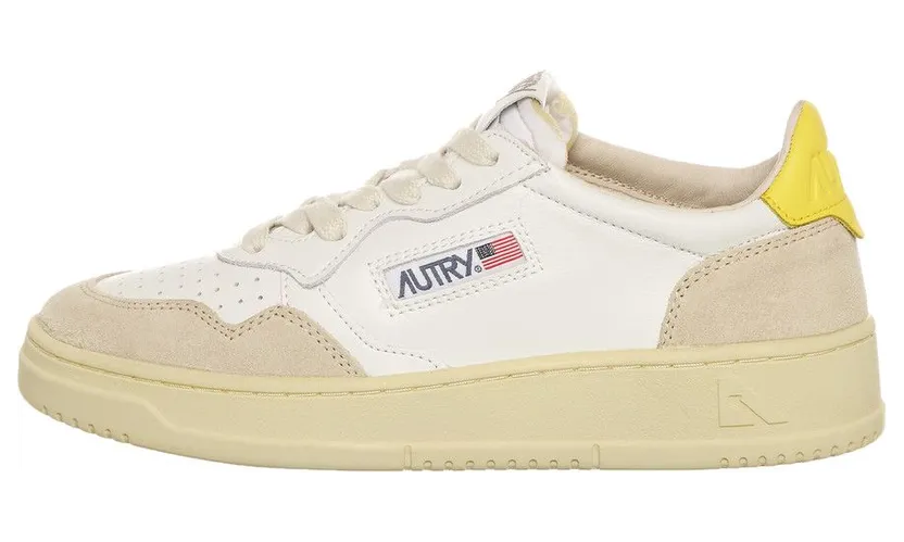 Autry Medalist Low White / Yellow (AULWLS54)