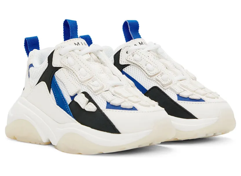 AMIRI Kids White & Blue Bone Runner Sneakers (PF22KFS001-123) (4)