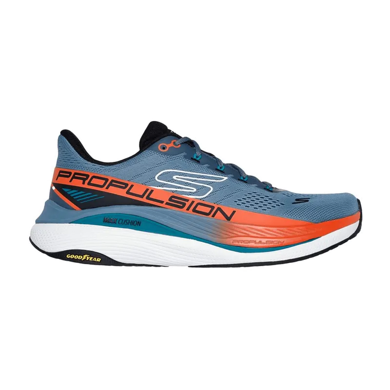 Skechers MAX CUSHIONING Propulsion Schuhe blau orange 220509 für Herren, blau, Größe 42 EU (220509SLT)
