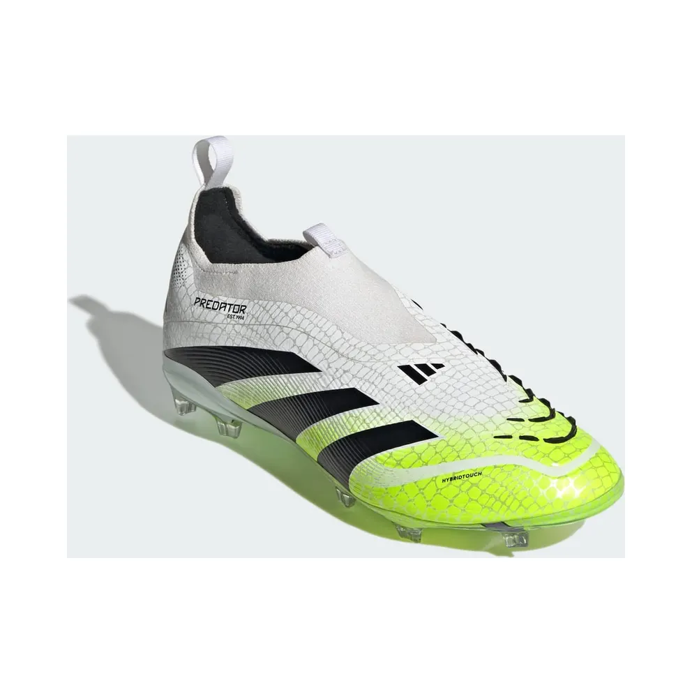 adidas Predator Elite Laceless Firm Ground Boots Kids “Cloud White / Core Black / Lucid Lemon” (JP9912)
