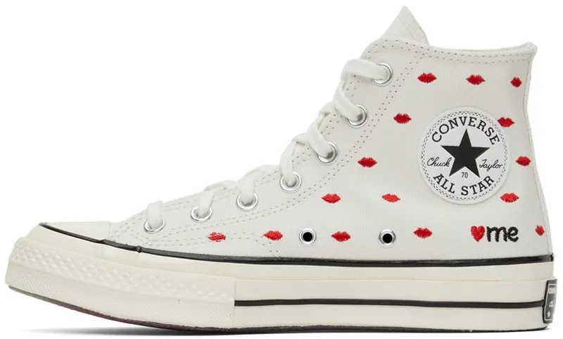 Converse Chuck 70 Embroidered Lips Vintage White/university Red (A01601C)
