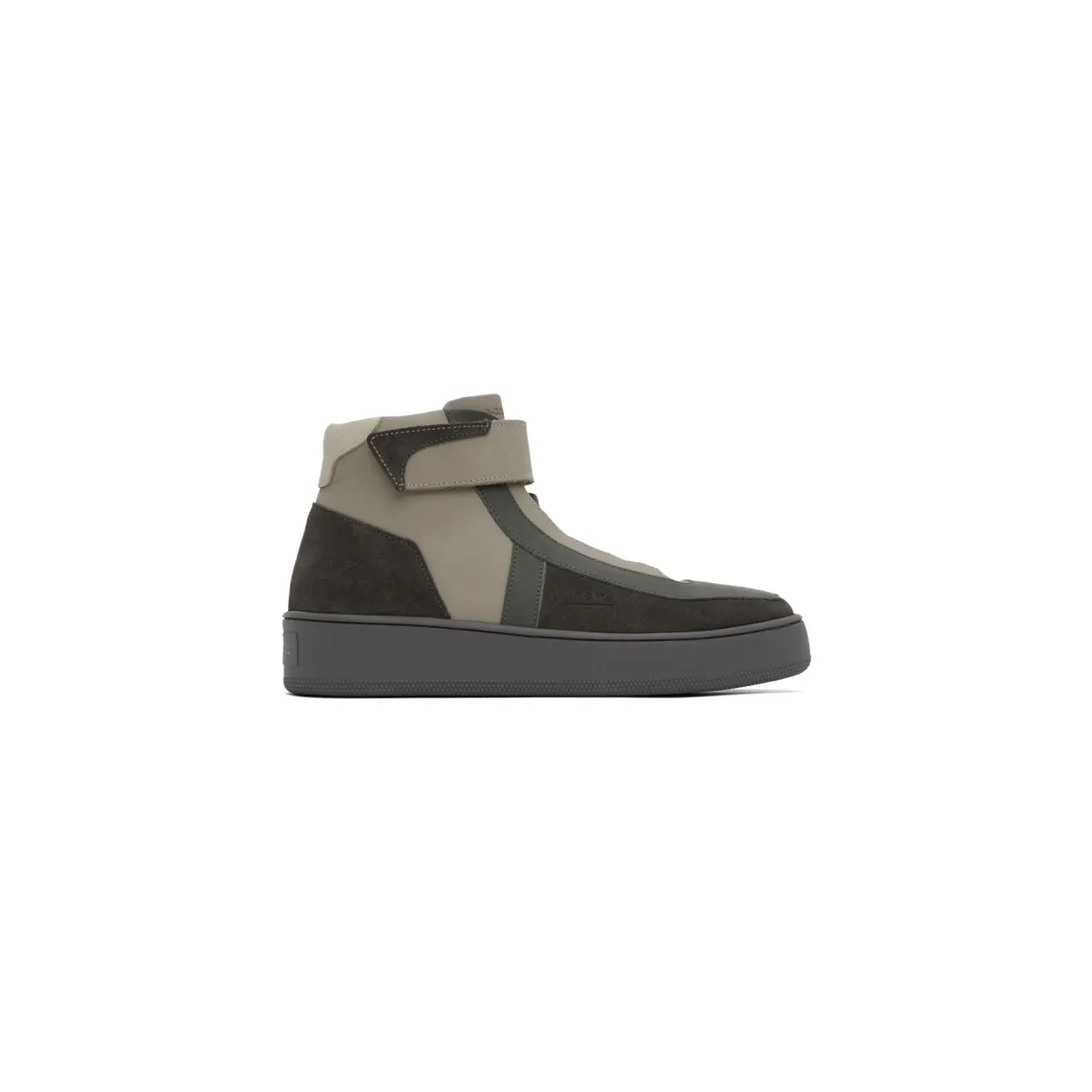 A-COLD-WALL* Grey Leather High-Top Sneakers (ACWUF004WHL)