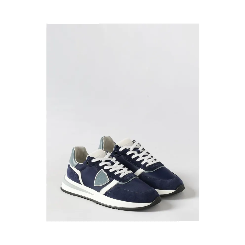 Philippe Model Low-Top in Calf Leather and Mesh with Bicolor Design Blue (TYLUW077)
