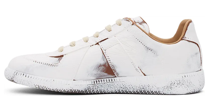 Maison Margiela Brown & White Paint Crack Replica Sneakers (S37WS0562 P3714 H8321) (3)