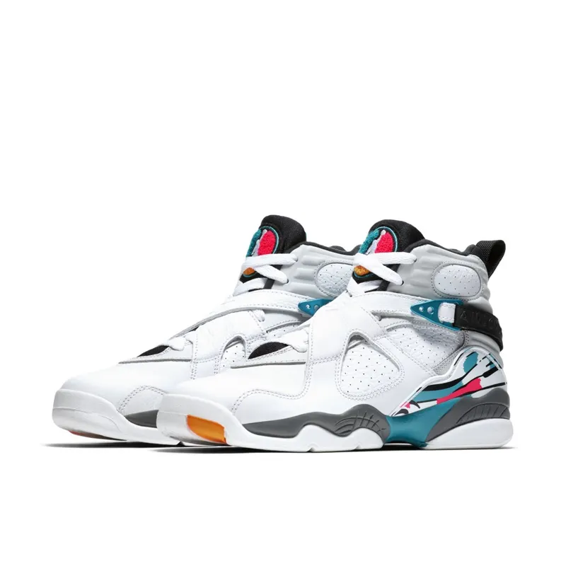 Jordan 8 Retro South Beach (GS) White/White-Turbo Green-Neutral Grey (305368-113)