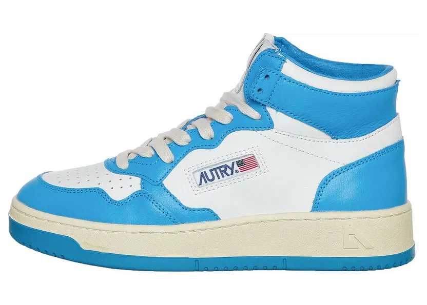 Autry Medalist Mid White / Cobalt (AUMWWB26)