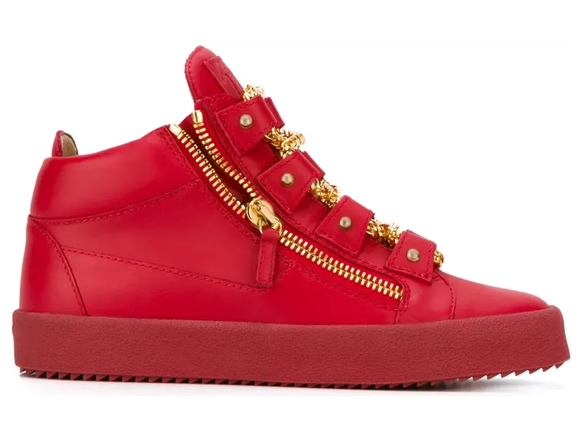 Giuseppe Zanotti High-Top-Sneakers mit Kettenverzierung “Red” (RS6093003)