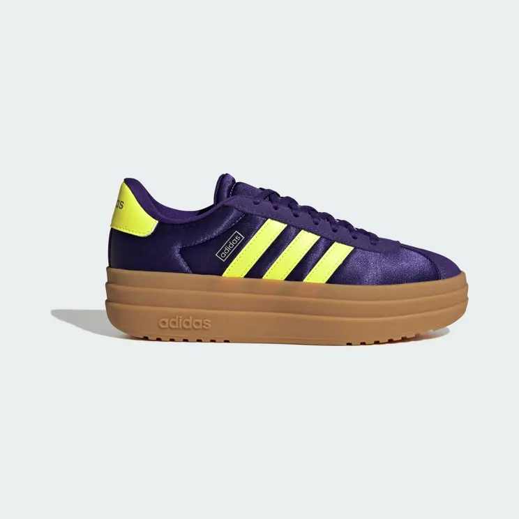 adidas VL Court Bold Shoes Junior “Collegiate Purple / Hi-Res Yellow / Silver Metallic” (JQ1874)