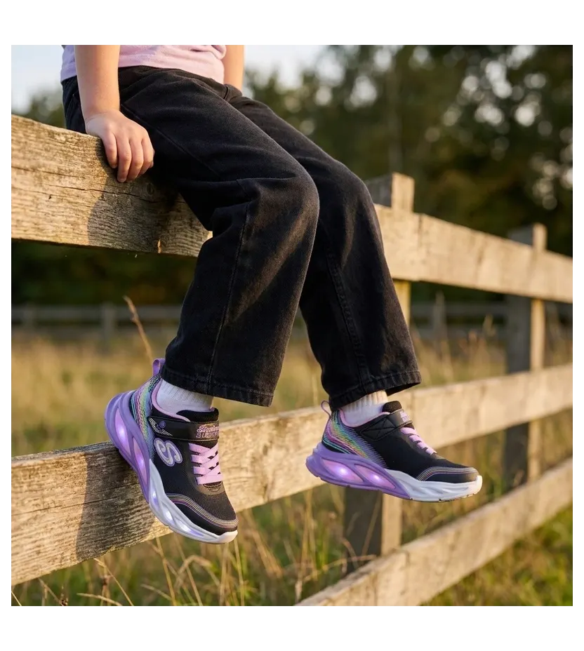 Skechers S-Lights Cosmic Glow “Rainbow Dream” (303709LBKMT)