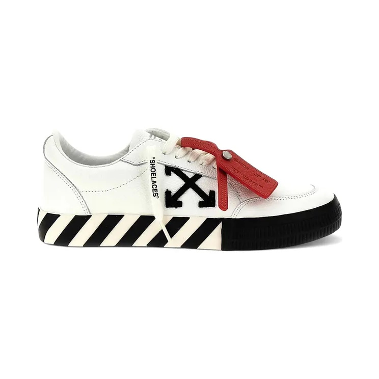OFF-WHITE Vulc Low Leather White Black (2023) (OMIA085C99LEA0030110)